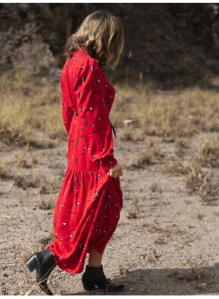 Vestido largo navajo rojo